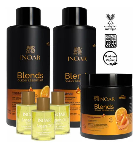 Inoar Blends Vitamin Hair Care Kit: Shampoo, Conditioner, Treatment Mask