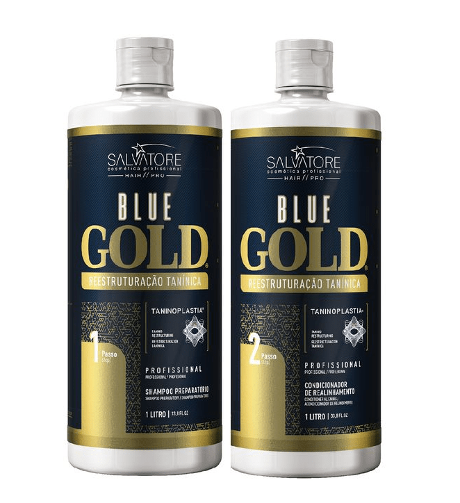 LISSAGE POUR LES CHEVEUX AU TITAN SALVATORE BLUE GOLD EN KIT 1000ml / 33Oz. - Keratinbeauty